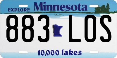 MN license plate 883LOS