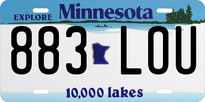 MN license plate 883LOU