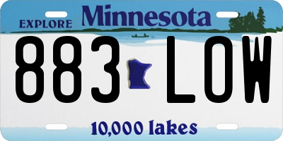 MN license plate 883LOW
