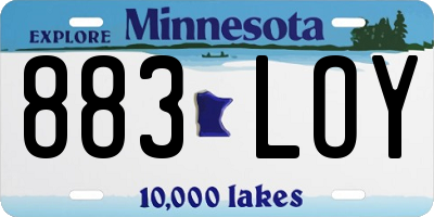 MN license plate 883LOY