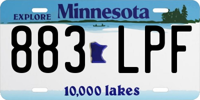 MN license plate 883LPF
