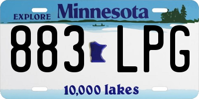 MN license plate 883LPG