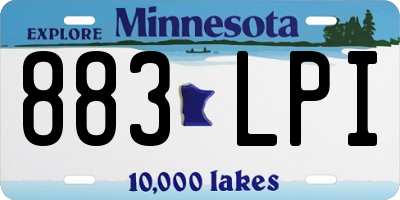 MN license plate 883LPI