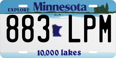 MN license plate 883LPM