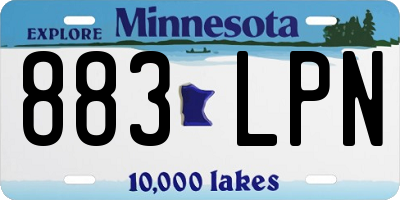 MN license plate 883LPN