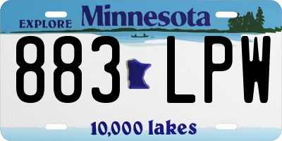 MN license plate 883LPW