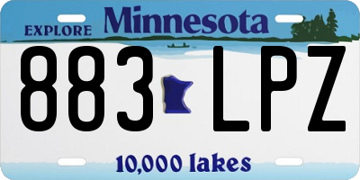 MN license plate 883LPZ