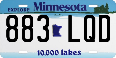 MN license plate 883LQD