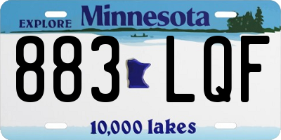 MN license plate 883LQF