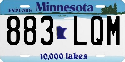 MN license plate 883LQM