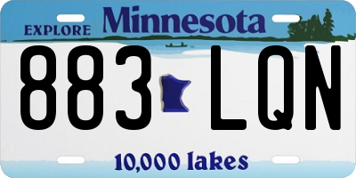 MN license plate 883LQN