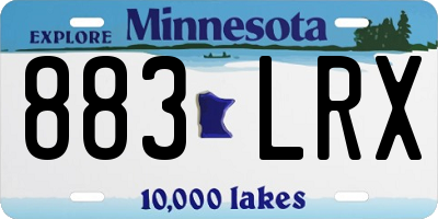 MN license plate 883LRX