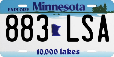 MN license plate 883LSA