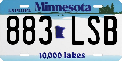 MN license plate 883LSB