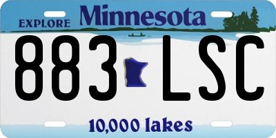 MN license plate 883LSC