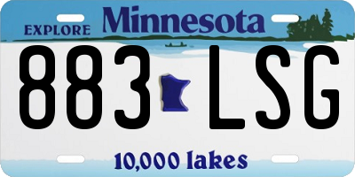 MN license plate 883LSG