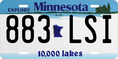 MN license plate 883LSI