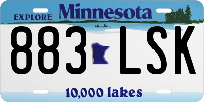 MN license plate 883LSK