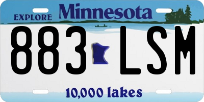 MN license plate 883LSM