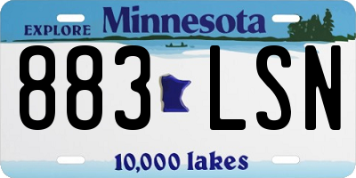 MN license plate 883LSN