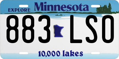 MN license plate 883LSO