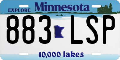 MN license plate 883LSP