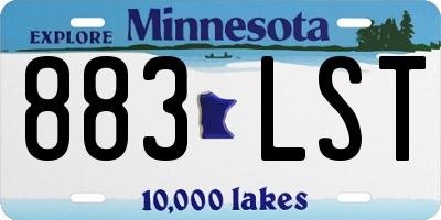 MN license plate 883LST