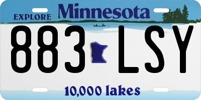 MN license plate 883LSY