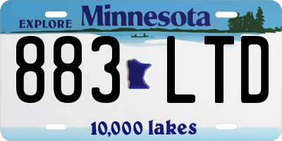 MN license plate 883LTD