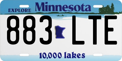 MN license plate 883LTE