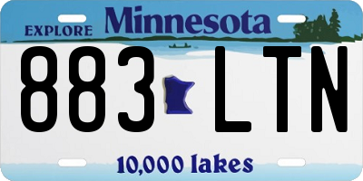 MN license plate 883LTN
