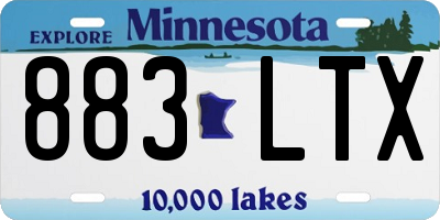 MN license plate 883LTX