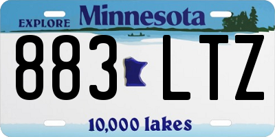 MN license plate 883LTZ
