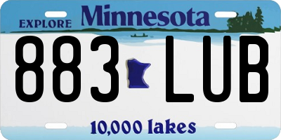 MN license plate 883LUB