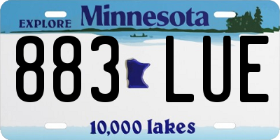 MN license plate 883LUE
