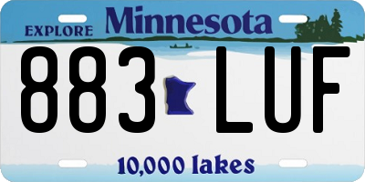 MN license plate 883LUF