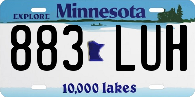 MN license plate 883LUH