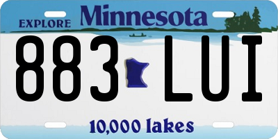 MN license plate 883LUI