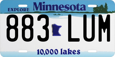 MN license plate 883LUM