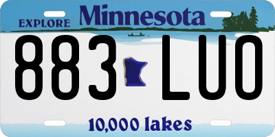 MN license plate 883LUO