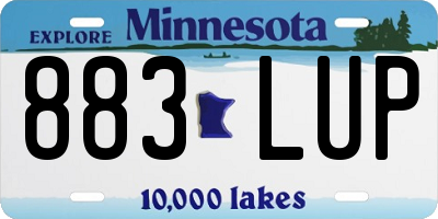MN license plate 883LUP