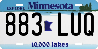 MN license plate 883LUQ