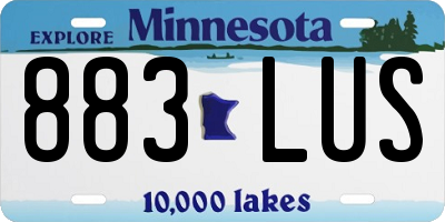 MN license plate 883LUS