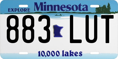 MN license plate 883LUT