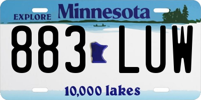 MN license plate 883LUW