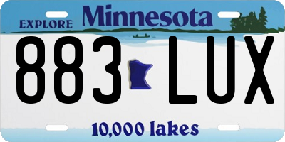 MN license plate 883LUX