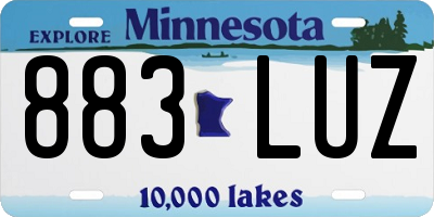 MN license plate 883LUZ
