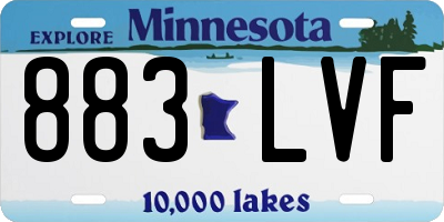 MN license plate 883LVF