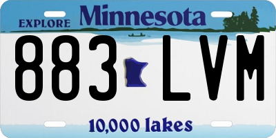 MN license plate 883LVM