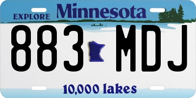 MN license plate 883MDJ